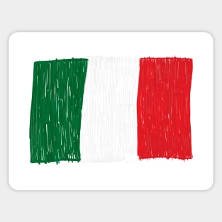 Doodle ITALY flag. Child drawing i love ITALY design flag Sticker